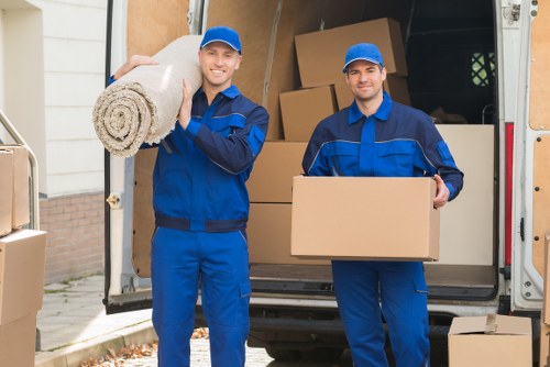 Household items and boxes prepared for storage near Earls Court
