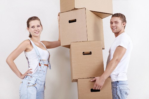Commercial office relocation setup in Earls Court with desks and equipment
