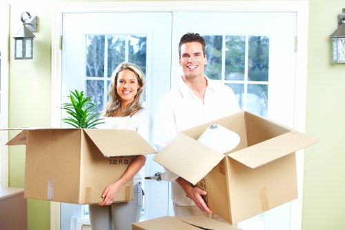 Packing and moving office furniture in a local relocation service