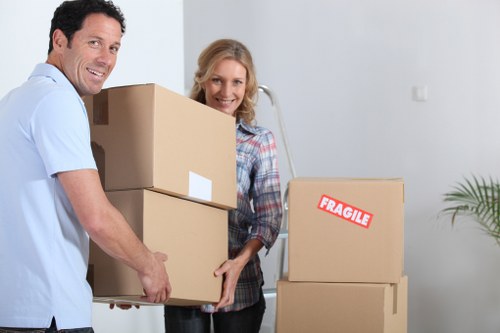 Professional moving team planning an Earls Court apartment move