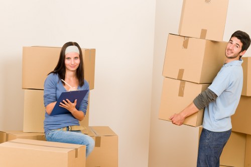 Removal van loaded with student furniture in Earls Court