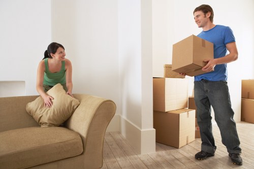 Packed moving items ready for lawful collection and delivery